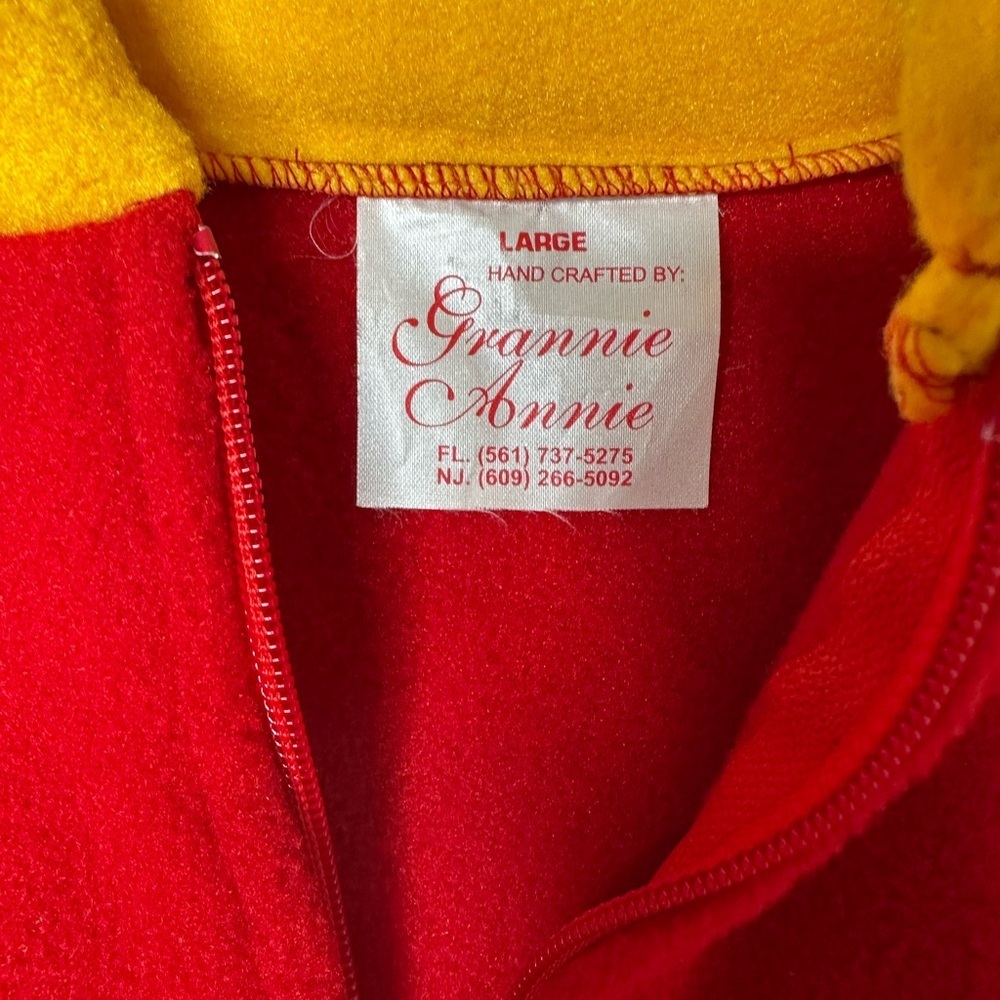Colorful Handcrafted Fleece Zip-Up Jacket Retro 90's Vintage Fat Albert Cottage - Picture 2 of 3